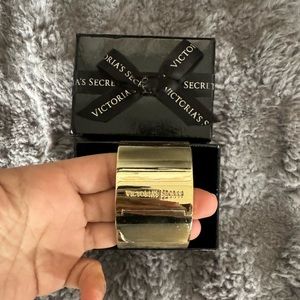 Victoria's Secret  Gold Rhinestone Bangle Bracelet Cuff with box